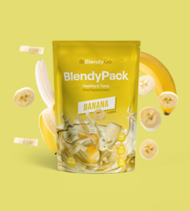 Bananen BlendyPack op een gele achtergrond