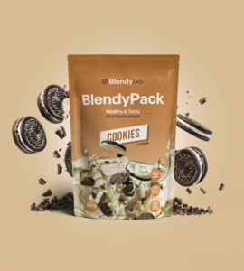 BlendyPack cookie op een bruine achtergrond