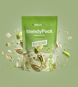BlendyPack pistache op een groene achtergrond